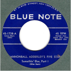 The Cannonball Adderley Quintet Somethin' Else Vinyl 7" USED
