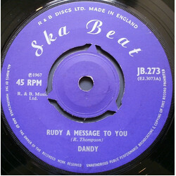Dandy Livingstone / Dandy & His Group Rudy A Message To You / Till Death Do Us Part Vinyl 7" USED