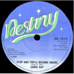 Carol Kay (2) Stop And You'll Become Aware Vinyl 7" USED