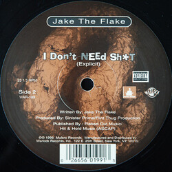 Jake The Flake I Don't Need It USED VINYL 12INCH 33 S RPM