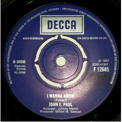 John E. Paul Prince Of Players / I Wanna Know Vinyl 7" USED