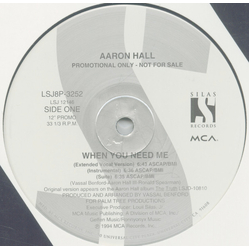 Aaron Hall When You Need Me Vinyl 12" USED