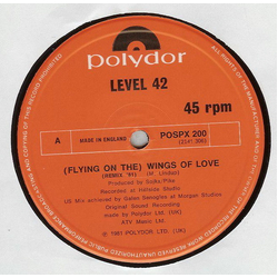 Level 42 (Flying On The) Wings Of Love Vinyl 12" USED