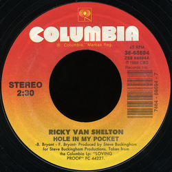 Ricky Van Shelton Hole In My Pocket Vinyl 7" USED