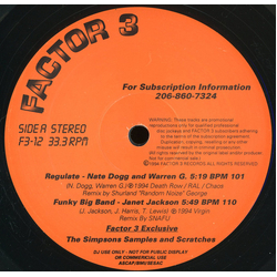Various Factor 3 #12 Vinyl 12" USED
