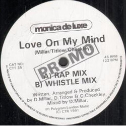 Monica De Luxe Love On My Mind USED VINYL 12INCH 45 RPM PROMO