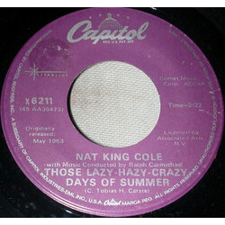 Nat King Cole Those Lazy-Hazy-Crazy Days Of Summer Vinyl 7" USED