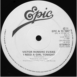 Victor Romero Evans I Need A Girl Tonight Vinyl 12" USED