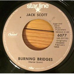 Jack Scott Burning Bridges / What In The World's Come Over You Vinyl 7" USED