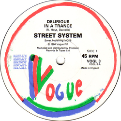 Street System Delirious (In A Trance) Vinyl 12" USED