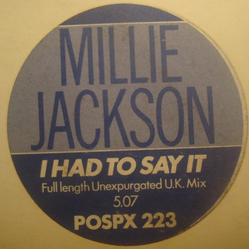 Millie Jackson I Had To Say It / I Ain't No Glory Story Vinyl 12" USED