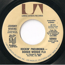 Johnny Rivers Rockin' Pneumonia - Boogie Woogie Flu / Come Home America Vinyl 7" USED