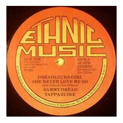 Sammy Dread / Tapper Zukie Dreadlocks Girl / She Never Love Me So Vinyl 12" USED