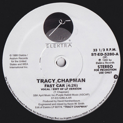 Tracy Chapman Fast Car Vinyl 12" USED