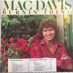 Mac Davis Burnin' Thing Vinyl LP USED