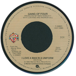 Gang Of Four I Love A Man In A Uniform Vinyl 7" USED
