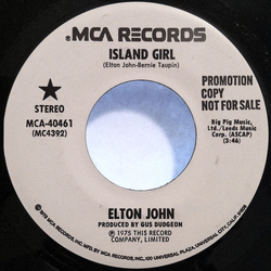 Elton John Island Girl / Sugar On The Floor Vinyl 7" USED