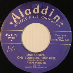 Amos Milburn And His Aladdin Chickenshackers One Scotch, One Bourbon, One Beer / What Can I Do? Vinyl 7" USED