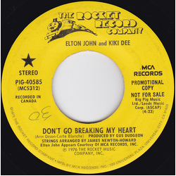 Elton John / Kiki Dee Don't Go Breaking My Heart Vinyl 7" USED