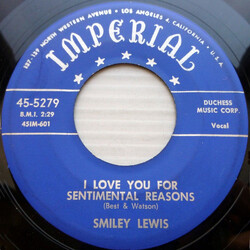 Smiley Lewis I Love You For Sentimental Reasons / The Rocks Vinyl 7" USED
