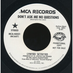 Lynyrd Skynyrd Don't Ask Me No Questions Vinyl 7" USED