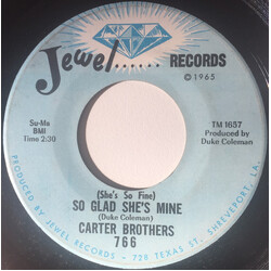 The Carter Brothers (She's So Fine) So Glad She's Mine / Booby Trap Baby Vinyl 7" USED