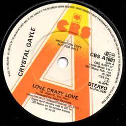 Crystal Gayle Love Crazy Love Vinyl 7" USED