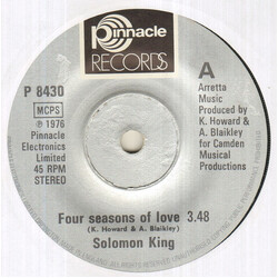 Solomon King Four Seasons Of Love Vinyl 7" USED