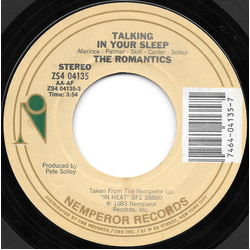 The Romantics Talking In Your Sleep Vinyl 7" USED