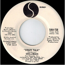Chilliwack Crazy Talk USED VINYL 7INCH SINGLE PROMO