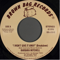 Barbara Mitchell I Won't Give It Away Vinyl 7" USED