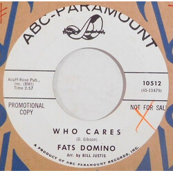 Fats Domino Who Cares / Just A Lonely Man Vinyl 7" USED