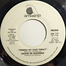 Jackie DeShannon Things We Said Today Vinyl 7" USED