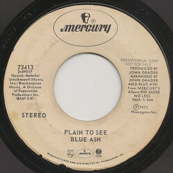 Blue Ash Plain To See Vinyl 7" USED