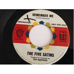 The Five Satins Kangaroo / Remember Me Vinyl 7" USED