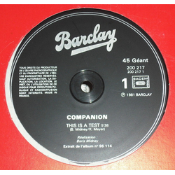 Companion (2) This Is A Test Vinyl 12" USED