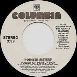 Pointer Sisters Power Of Persuasion VINYL 7" USED
