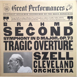 Johannes Brahms / George Szell / The Cleveland Orchestra Second Symphony In D Major, Op. 73 / Tragic Overture Vinyl LP USED
