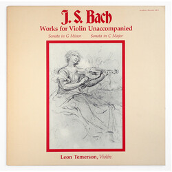 Johann Sebastian Bach / Leon Temerson Works For Violin Unaccompanied (Sonata In G Minor / Sonata In C Major) Vinyl LP USED