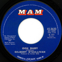 Gilbert O'Sullivan Ooh Baby USED VINYL 7INCH 45 RPM SINGLE STYRENE