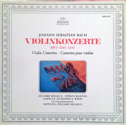 Johann Sebastian Bach / Eduard Melkus / Spiros Rantos / Capella Academica Wien Violinkonzerte BWV 1041 - 1043 Vinyl LP USED