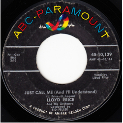 Lloyd Price And His Orchestra Just Call Me (And I'll Understand) Vinyl 7" USED