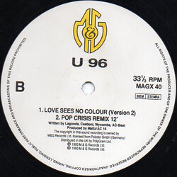 U96 Love Sees No Colour Vinyl 12" USED