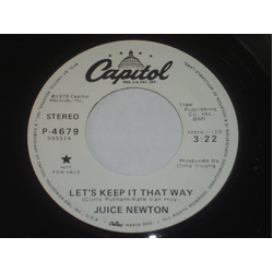 Juice Newton Let's Keep It That Way Vinyl 7" USED