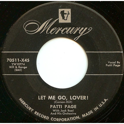 Patti Page Let Me Go, Lover! Vinyl 7" USED