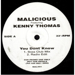 Malicious (2) / Kenny Thomas You Dont Know USED VINYL 12INCH PROMO 33 S RPM