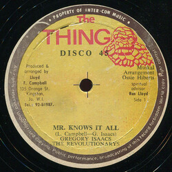 Gregory Isaacs / The Revolutionaries Mr. Knows It All Vinyl 12" USED