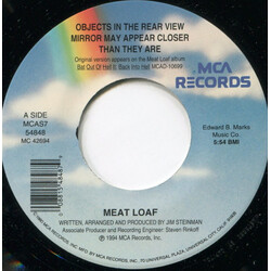 Meat Loaf Objects In The Rear View Mirror May Appear Closer Than They Are USED VINYL 7INCH 45 RPM SINGLE