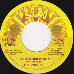 The Vogues Five O'Clock World / My Special Angel Vinyl 7" USED