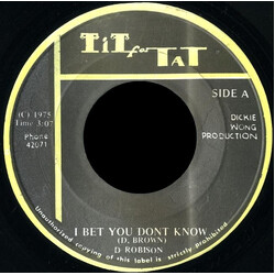 Dave Robinson I Bet You Don't Know Vinyl 7" USED